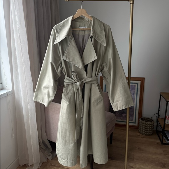 Mango Jackets & Blazers - Mango Olive Light Trench Coat, S, Casual Chic